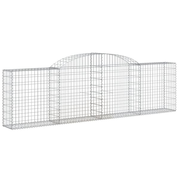 Kaarevat kivikorit 4 kpl 300x30x80/100 cm galvanoitu rauta