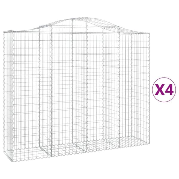 buede gabionkurve 4 stk. 200x50x160/180 cm galvaniseret jern