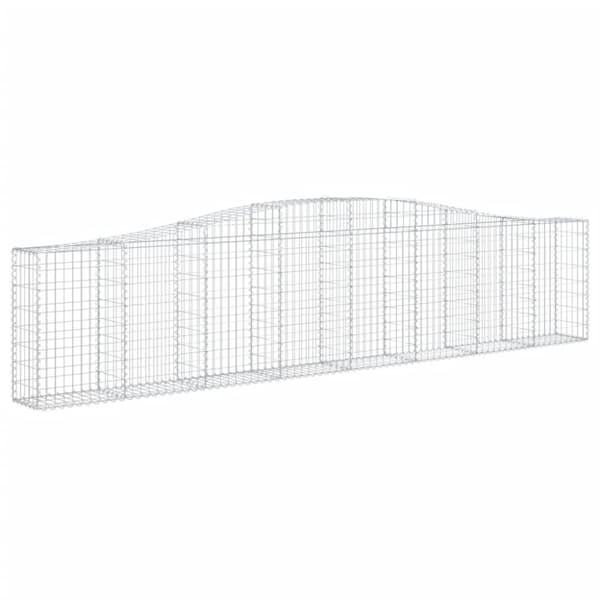 Gabioner bågformade 15 st 400x30x80/100 cm galvaniserat järn