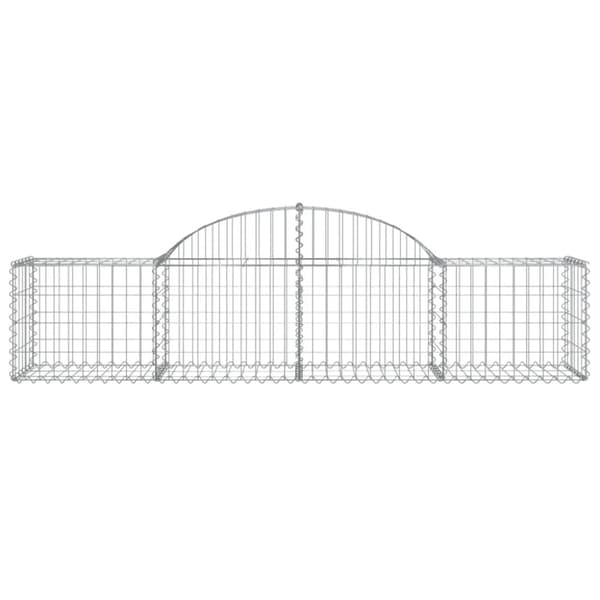 Gabioner bågformade 5 st 200x50x40/60 cm galvaniserat järn