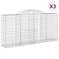 Miniatyrbillede 2 af 6: buede gabionkurve 3 stk. 300x50x140/160 cm galvaniseret jern
