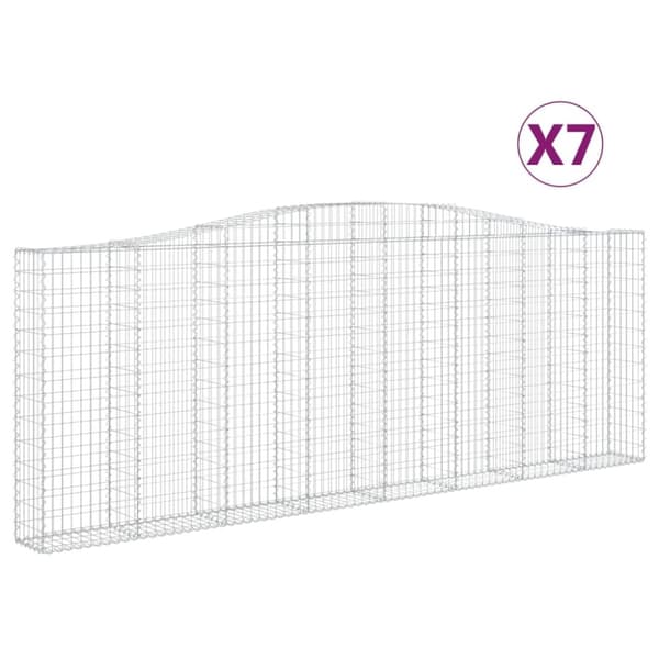 buede gabionkurve 7 stk. 400x30x140/160 cm galvaniseret jern