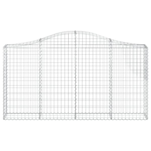 Kaarevat kivikorit 8 kpl 200x30x100/120 cm galvanoitu rauta