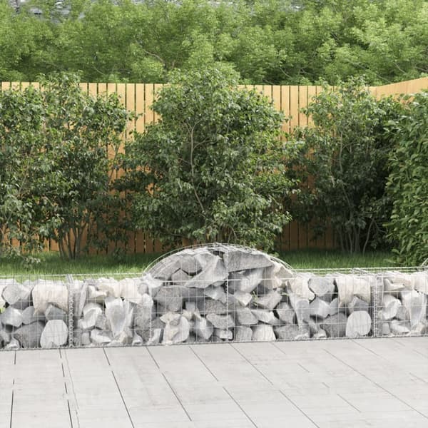 Kaarevat kivikorit 7 kpl 200x50x40/60 cm galvanoitu rauta