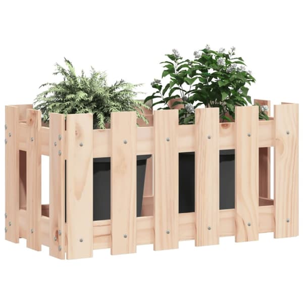 plantekasse med stakitdesign 60x30x30 cm massivt fyrretræ