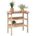 Miniatyrbilde 9 av 9: vidaXL Plantebord med hyller 78x38x82,5 cm heltre gran