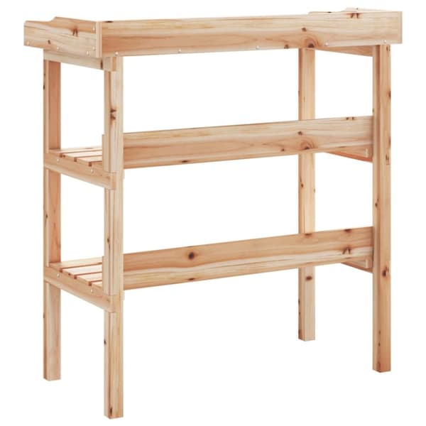 vidaXL plantebord med hylder 78x38x82,5 cm massivt grantræ