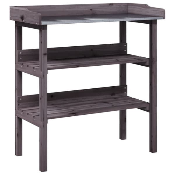 vidaXL plantebord med hylder 78x38x82,5 cm massivt grantræ