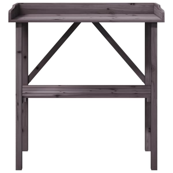 vidaXL Kukkapöytä hyllyllä harmaa 78x38x82,5 cm täysi kuusi