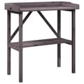 Pikkukuva 1 / 9: vidaXL Kukkapöytä hyllyllä harmaa 78x38x82,5 cm täysi kuusi