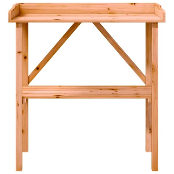 vidaXL Plantebord med hylle brun 78x38x82,5 cm heltre gran
