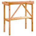 Miniatyrbilde 5 av 9: vidaXL Plantebord med hylle brun 78x38x82,5 cm heltre gran