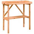Miniatyrbilde 1 av 9: vidaXL Plantebord med hylle brun 78x38x82,5 cm heltre gran