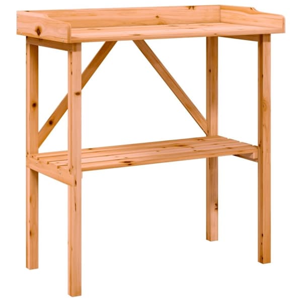 vidaXL Plantebord med hylle brun 78x38x82,5 cm heltre gran