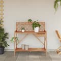 Miniatyrbillede 3 af 10: vidaXL pottebord med espalier massivt fyrretræ brun