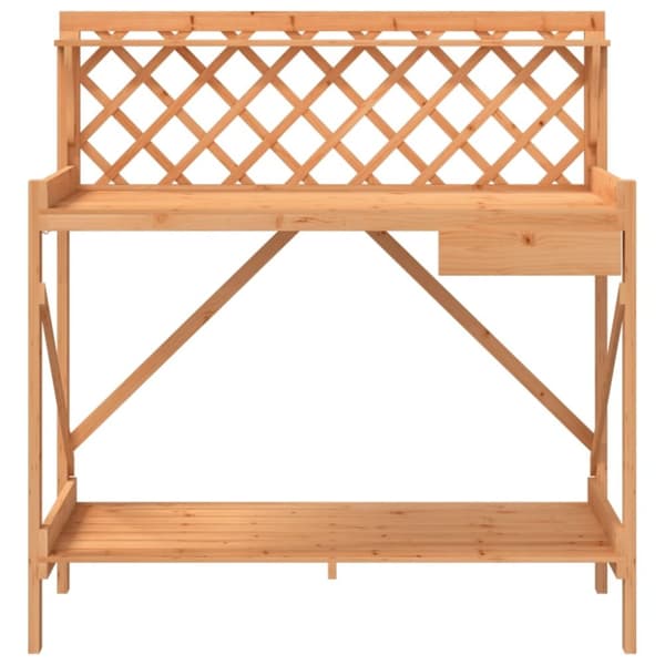 vidaXL pottebord med espalier massivt fyrretræ brun