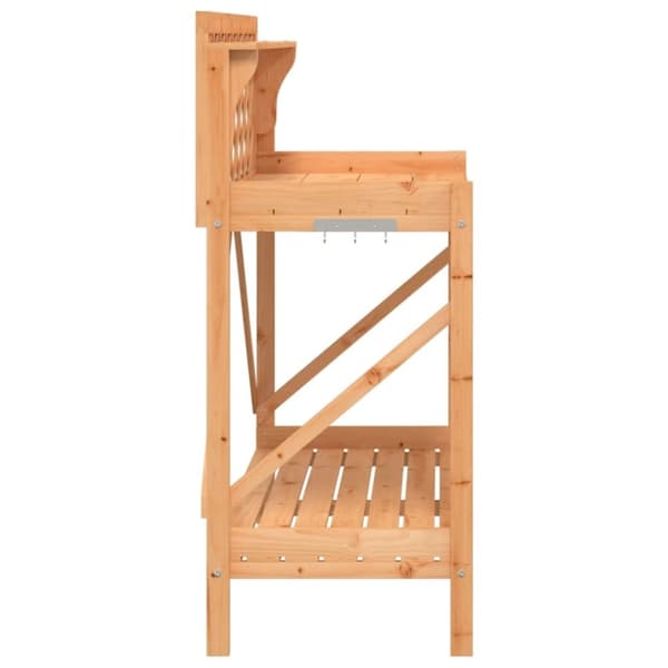 vidaXL pottebord med espalier massivt fyrretræ brun