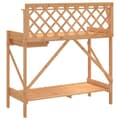 Miniatyrbillede 6 af 10: vidaXL pottebord med espalier massivt fyrretræ brun