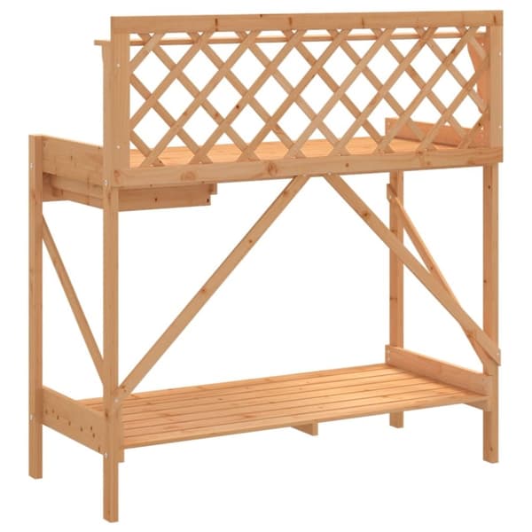 vidaXL pottebord med espalier massivt fyrretræ brun