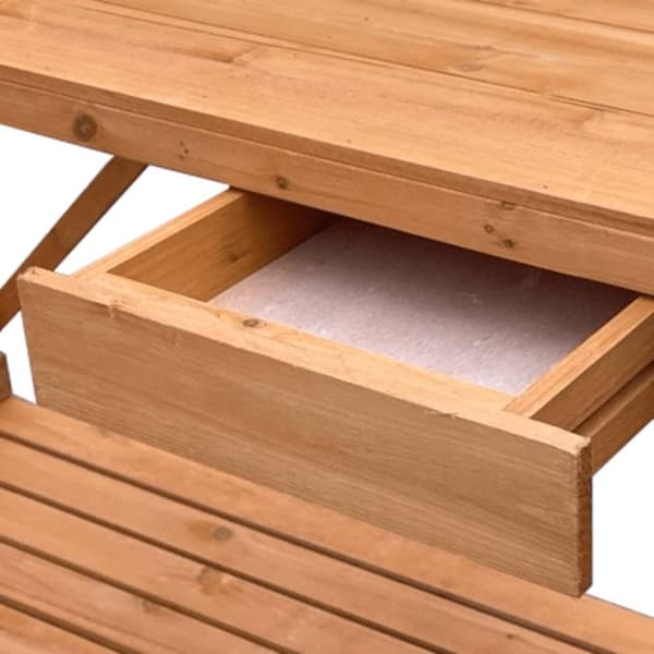 vidaXL pottebord med espalier massivt fyrretræ brun
