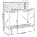 Miniatyrbillede 8 af 10: vidaXL pottebord med espalier massivt fyrretræ brun