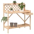Miniatyrbillede 10 af 10: vidaXL pottebord med espalier massivt fyrretræ