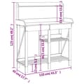 Miniatyrbild 8 av 10: vidaXL Planteringsbord med hyllor massivt granträ