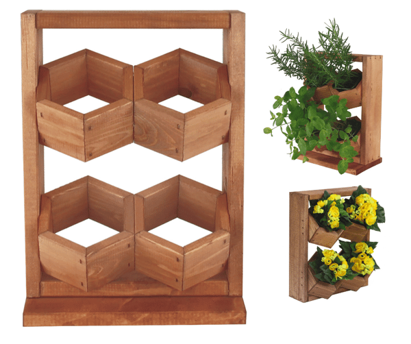 Træ vertikale plantekasser RD-8/2x2 - Elm