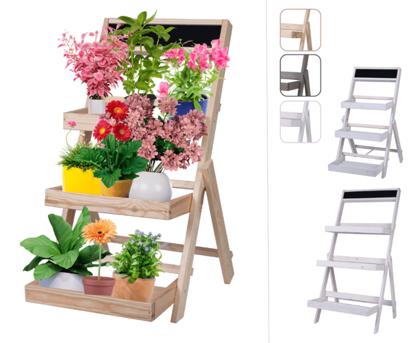 Träblomsterhylla /70x39x48 cm/ Naturlig finish