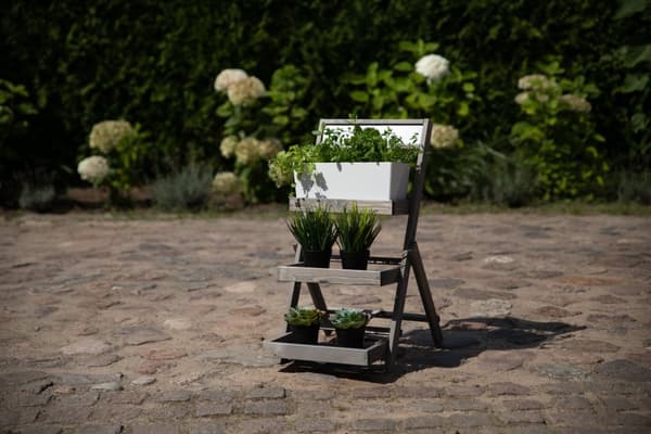 Træblomsterreol /70x39x48 cm/ Grå finish