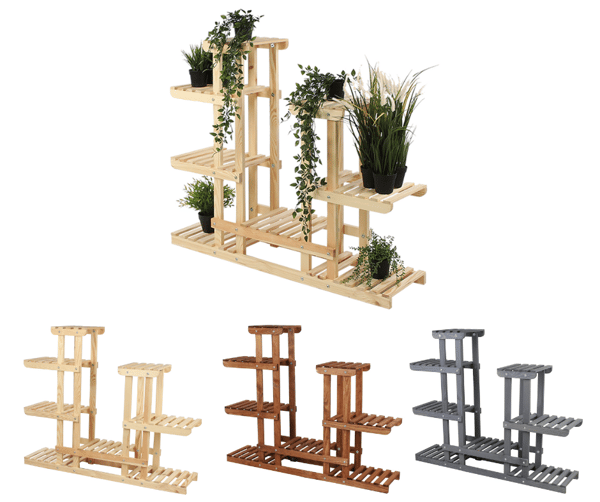 Monitasoinen puinen kukkaruukku RKB /95x116x25/ Luonnonvärisenä