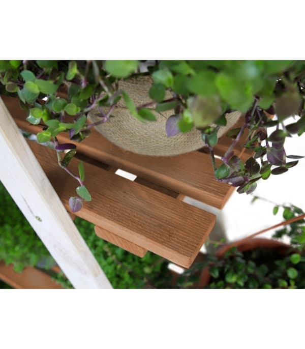 Træblomsterkrukke 107x101x26 cm - RP/ 3-niveau/ Hvid-Brun