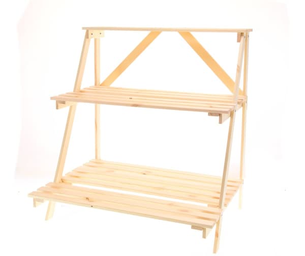 Puinen kukkapenkki 90x85x67 cm - RP/ 3-tasoinen/ Luonnonväri