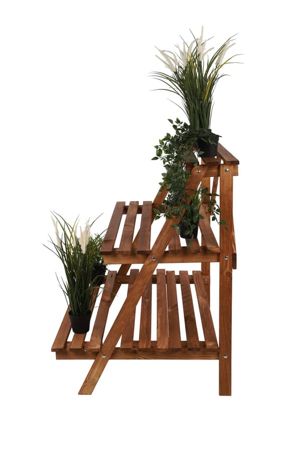 Træblomsterkrukke 65x65x46 cm - RP/ 3-etagers/ Brun