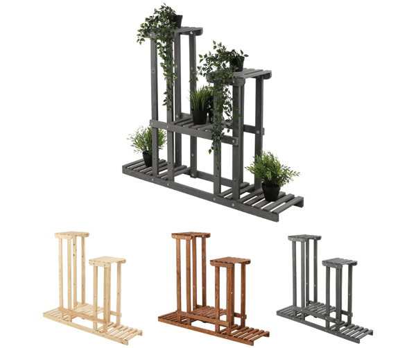Monitasoinen kukkaruukku 5-hyllyinen RKB /95x116x25/ Harmaa