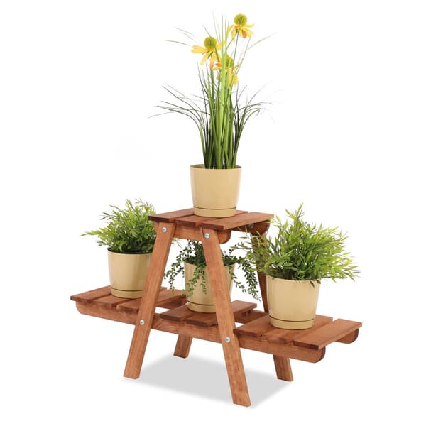 Mange niveauer blomsterstativ 3-hyldet RKA /45x74x25/ Brun