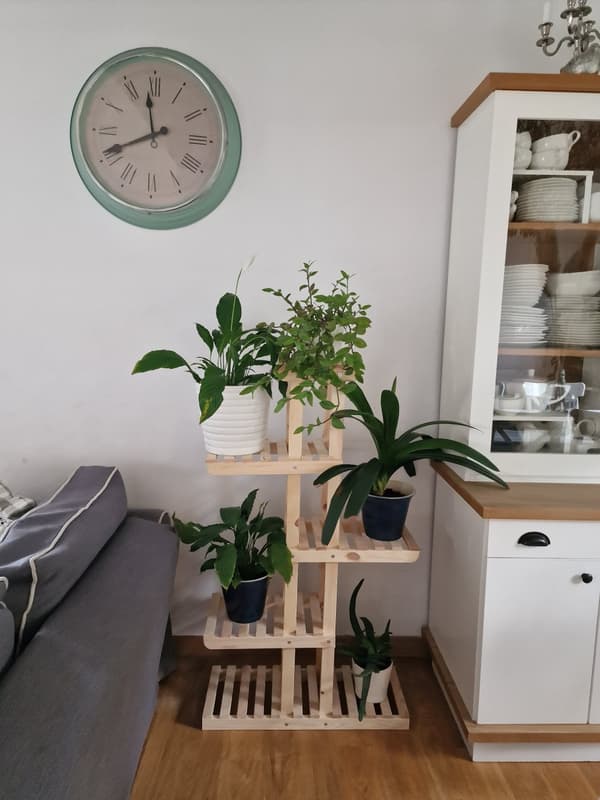 Multinivå blomsterställning 6-hyllor RKA /117x68x25/ Naturlig bränd