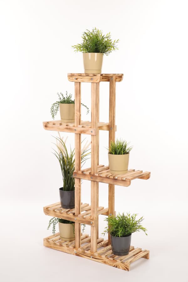Multinivå blomsterställning 6-hyllor RKA /117x68x25/ Naturlig bränd