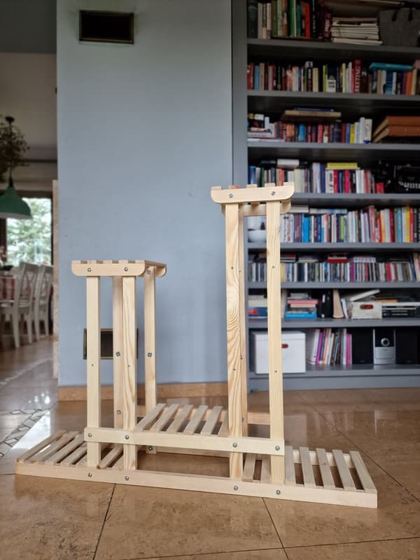 Monitasoinen kukkaruukku 5-hyllyinen RKB /95x116x25/ Luonnonvärinen poltettu