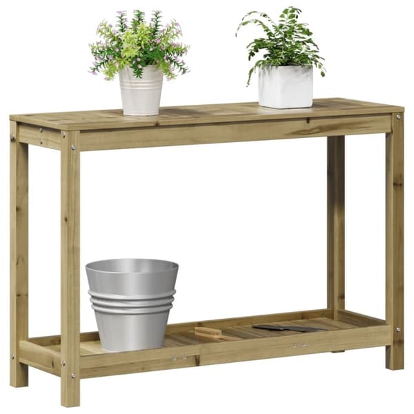 vidaXL Växtbord med hylla 108x35x75 cm massiv impregnerad furu