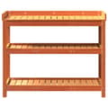 Miniatyrbilde 4 av 10: vidaXL Pottebord med hyller brun 108x45x86,5 cm heltre furu