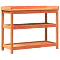 Miniatyrbilde 1 av 10: vidaXL Pottebord med hyller brun 108x45x86,5 cm heltre furu