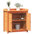 Miniatyrbilde 3 av 10: vidaXL Pottebord med hyller brun 82,5x50x86,5 cm heltre furu