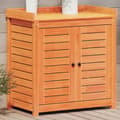 Miniatyrbilde 10 av 10: vidaXL Pottebord med hyller brun 82,5x50x86,5 cm heltre furu