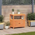 Miniatyrbilde 2 av 10: vidaXL Pottebord med hyller brun 82,5x45x81 cm heltre furu