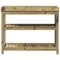 Miniatyrbilde 4 av 10: vidaXL Pottebord med hyller 108x45x86,5 cm heltre furu