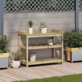 Miniatyrbilde 2 av 10: vidaXL Pottebord med hyller 108x45x86,5 cm heltre furu