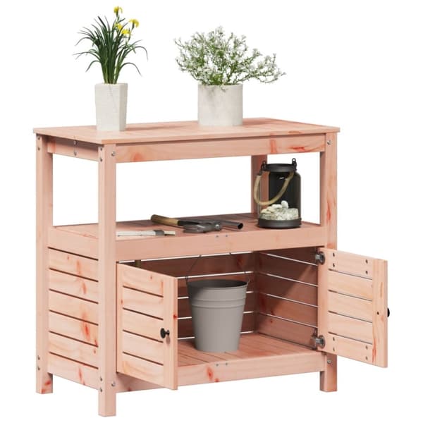 vidaXL Pottebord med hyller 82,5x45x81 cm heltre furu
