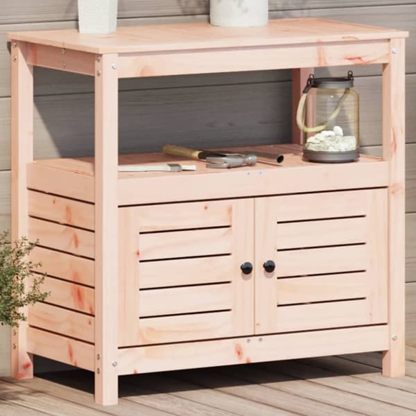 vidaXL Pottebord med hyller 82,5x45x81 cm heltre furu