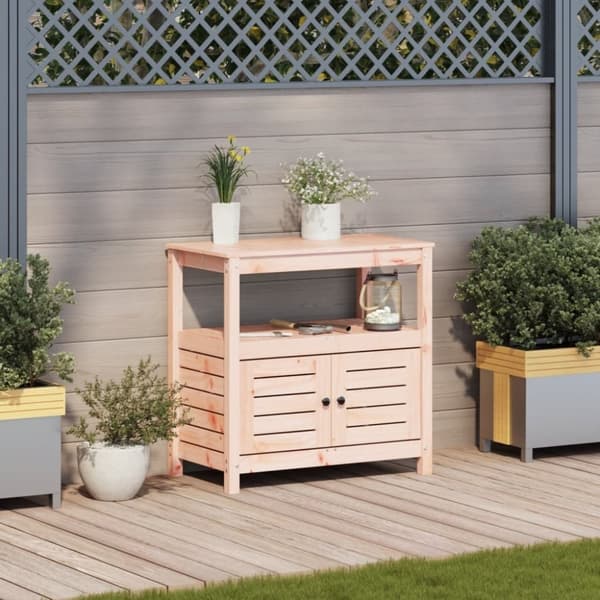 vidaXL Pottebord med hyller 82,5x45x81 cm heltre furu